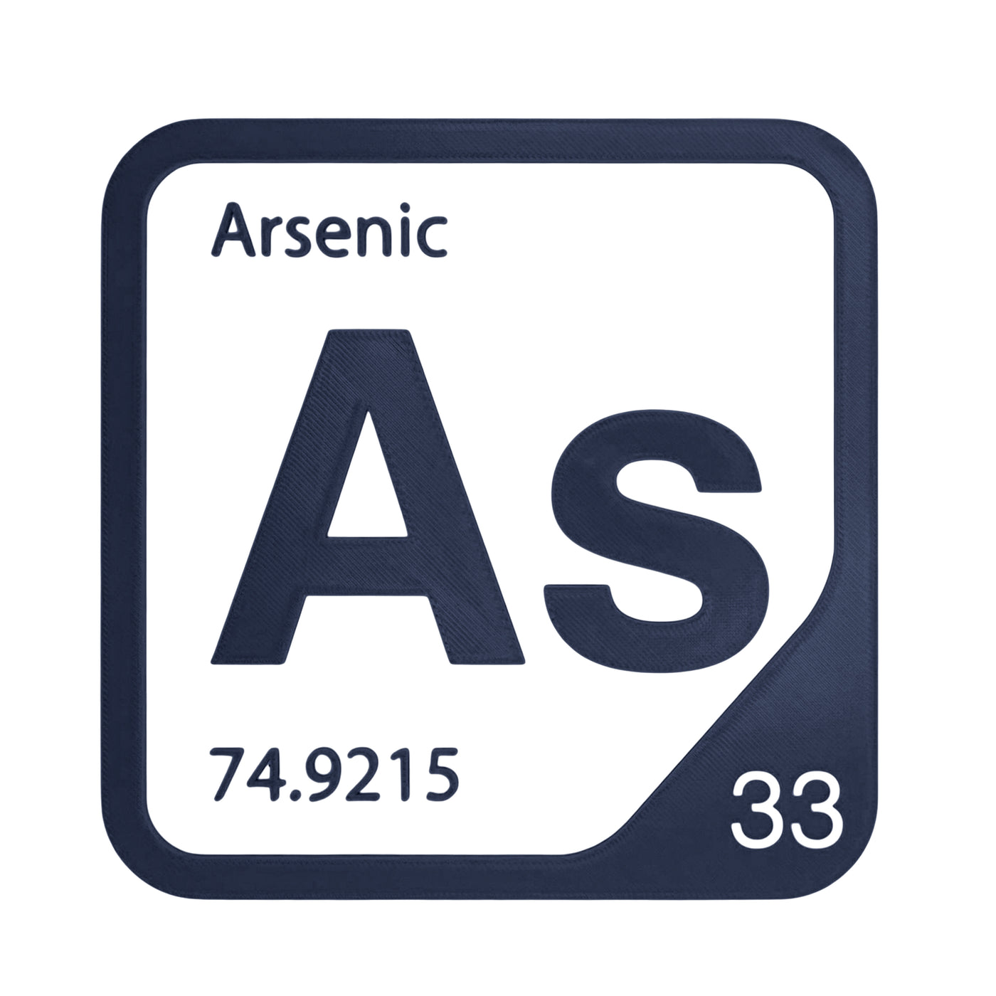 Arsenic periodic table Elemental Tile in Navy Blue