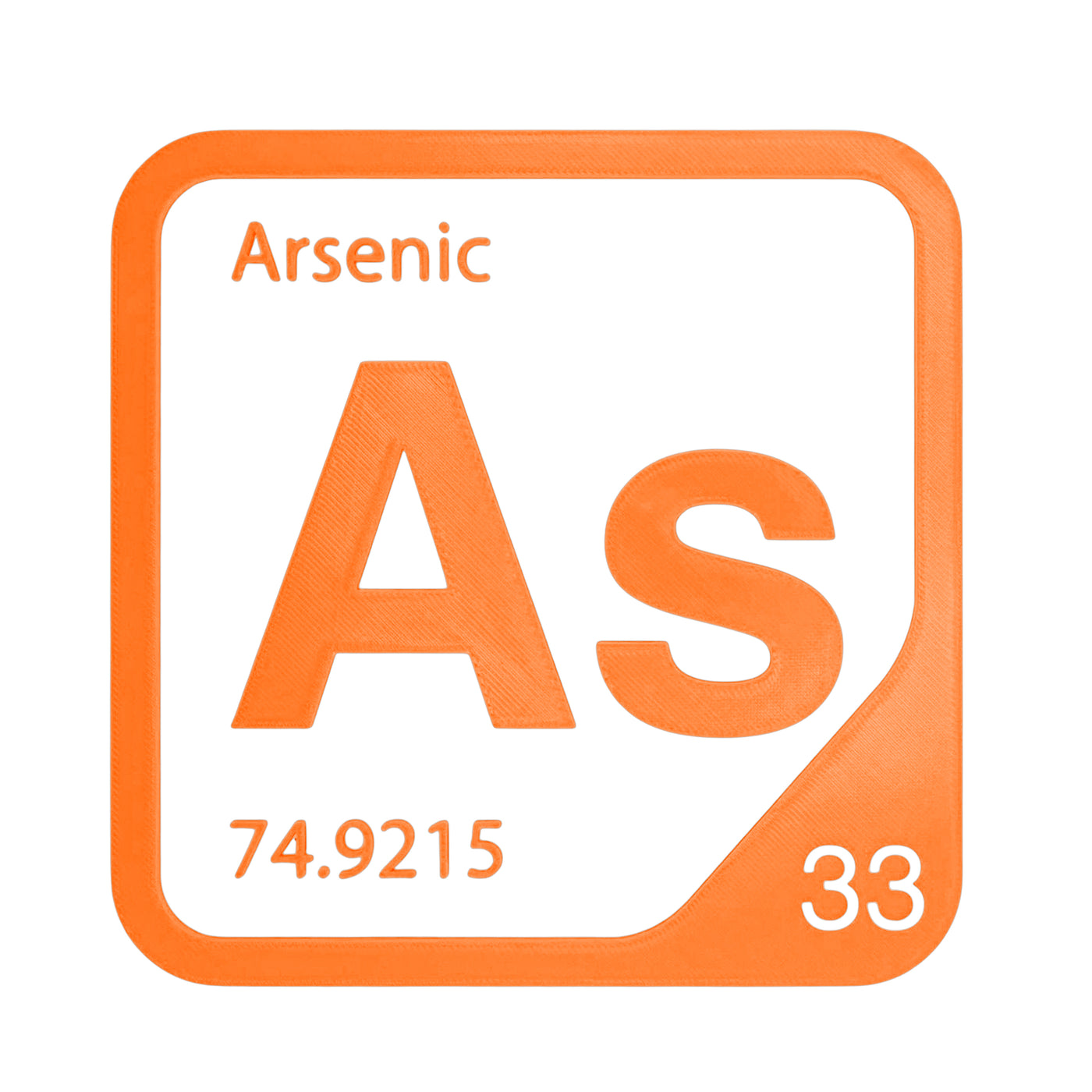 Arsenic periodic table Elemental Tile in Orange