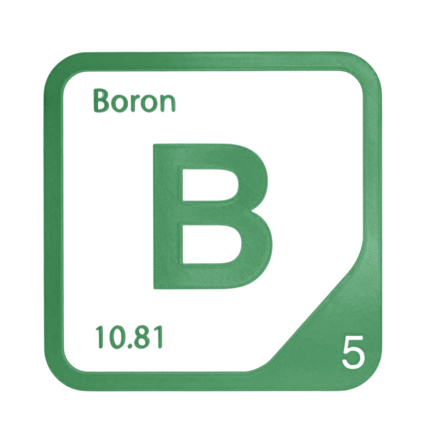 Boron periodic table Elemental Tile in Green