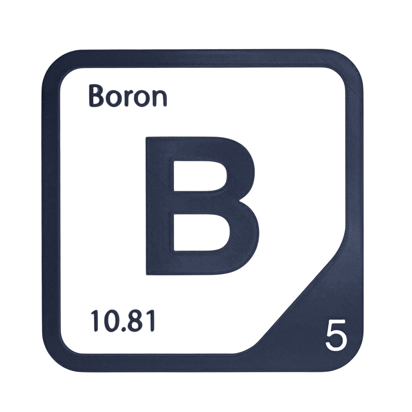 Boron periodic table Elemental Tile in Navy Blue