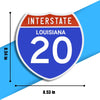 Interstate 20 Road Sign Replica | 8.53 x 8.54 Inches | Blue with White and Red