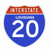 Interstate 20 Road Sign Replica | 8.53 x 8.54 Inches | Blue with White and Red