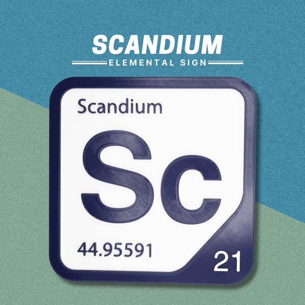 SCANDIUM Periodic Table Tile – Educational Wall Art for Science Lovers, 5.6 x 5.6 Inches