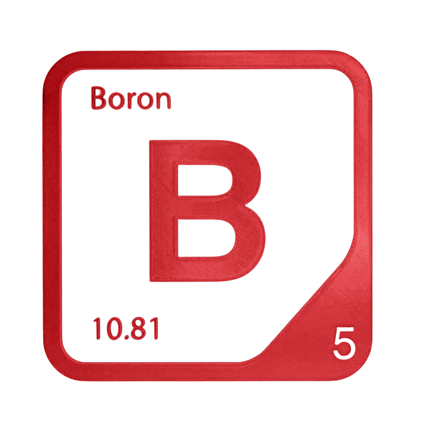Boron periodic table Elemental Tile in Red