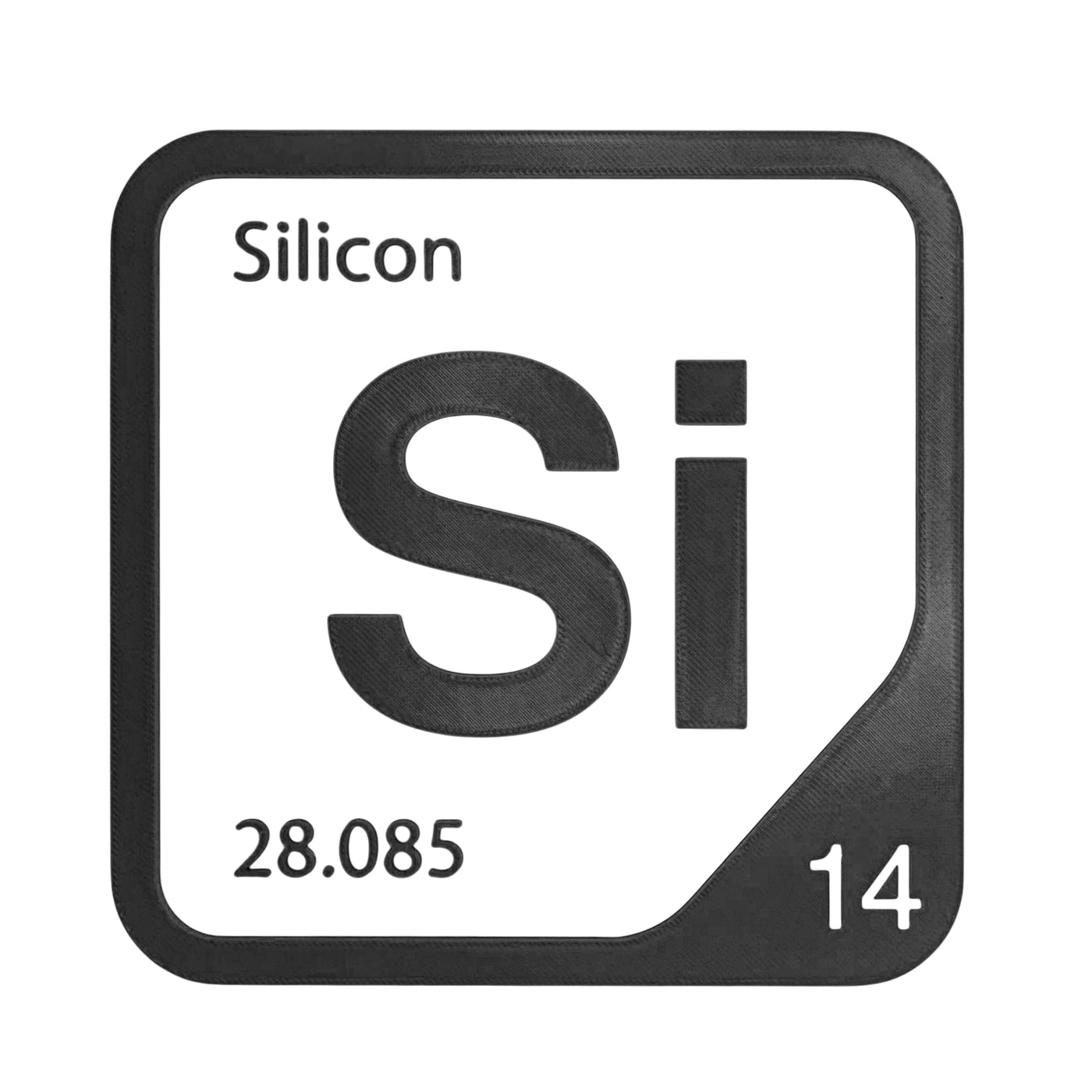 Silicon periodic table Elemental Tile in Black