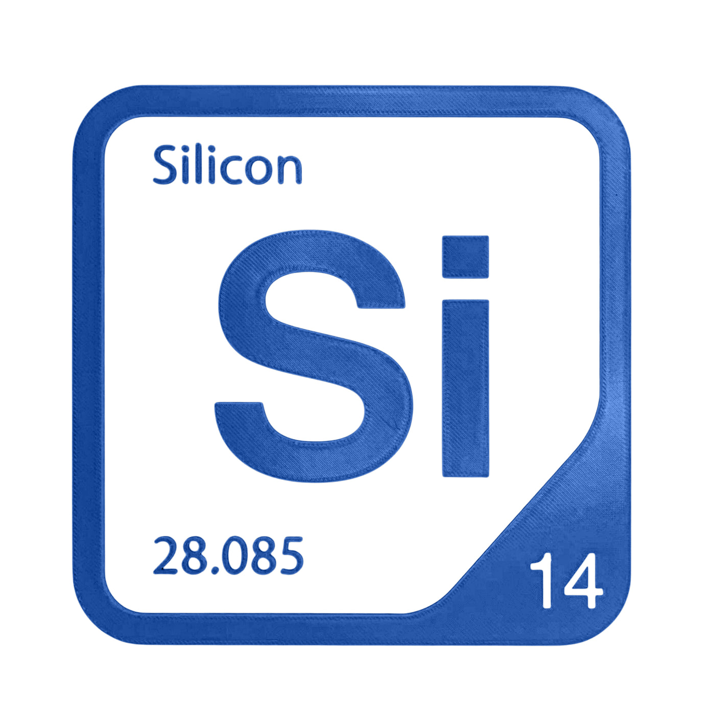 Silicon periodic table Elemental Tile in Blue