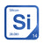 Silicon periodic table Elemental Tile in Blue