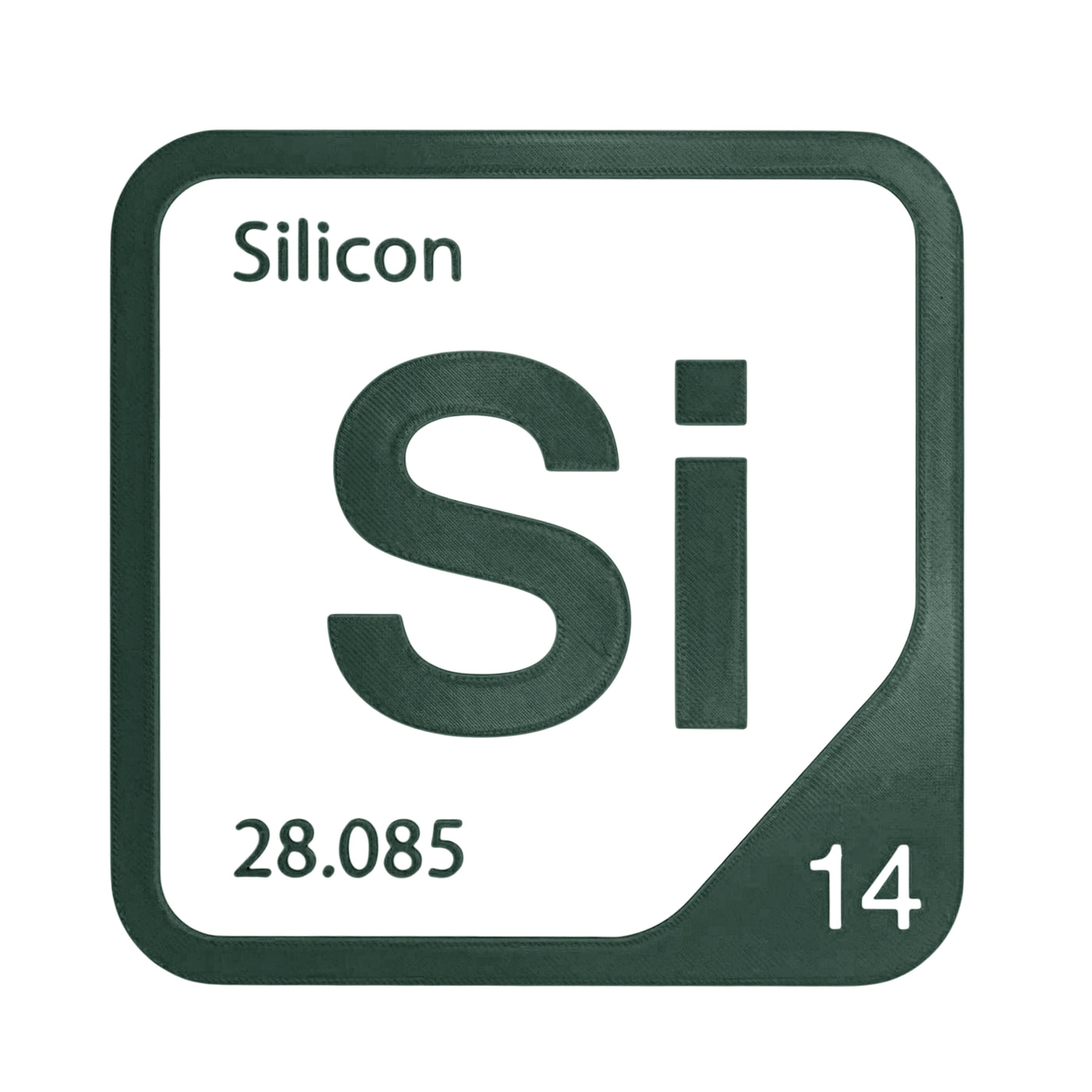 Silicon periodic table Elemental Tile in Forest Green
