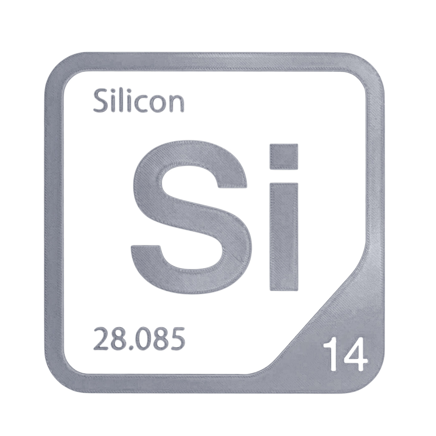 Silicon periodic table Elemental Tile in Gray