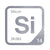 Silicon periodic table Elemental Tile in Gray