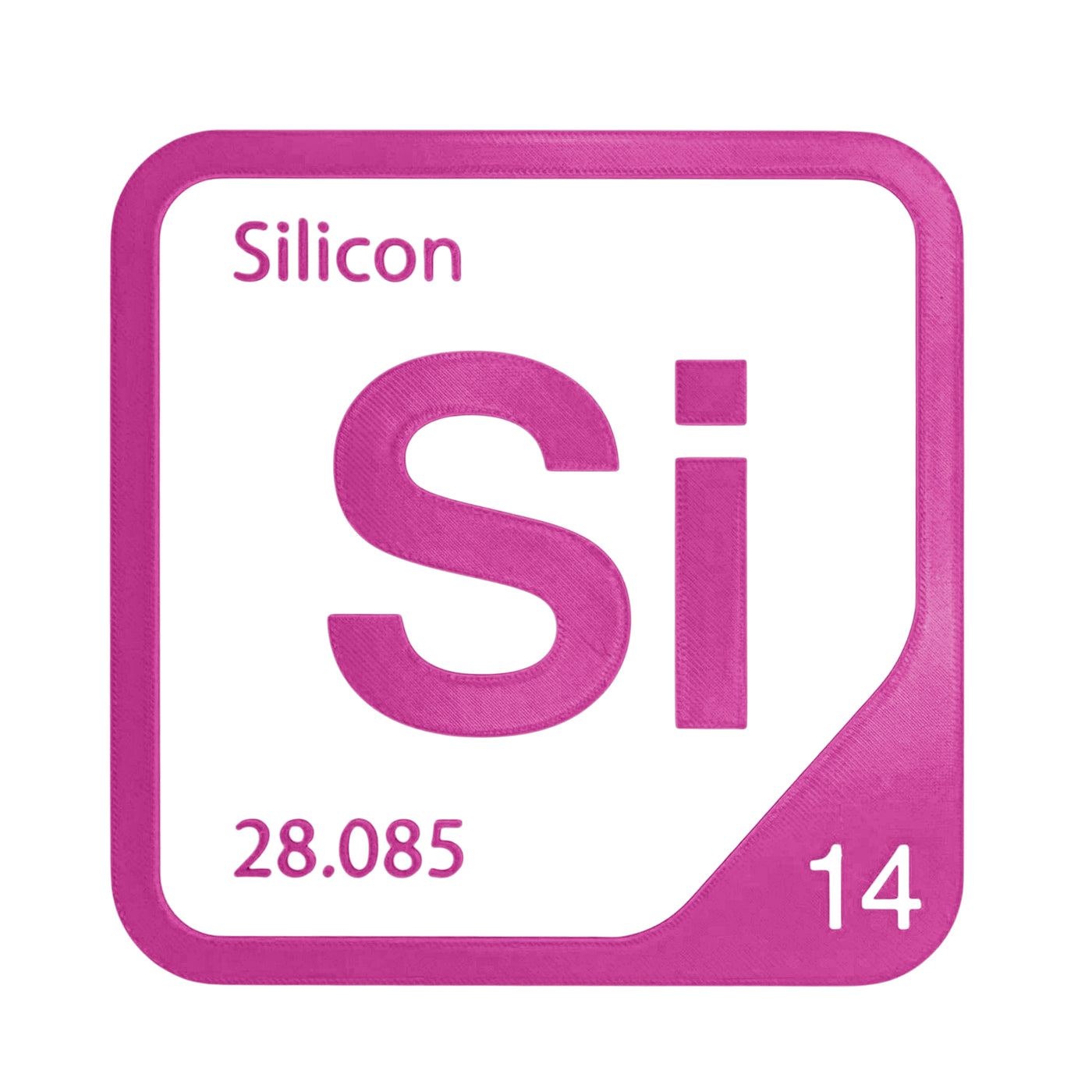 Silicon periodic table Elemental Tile in Magenta