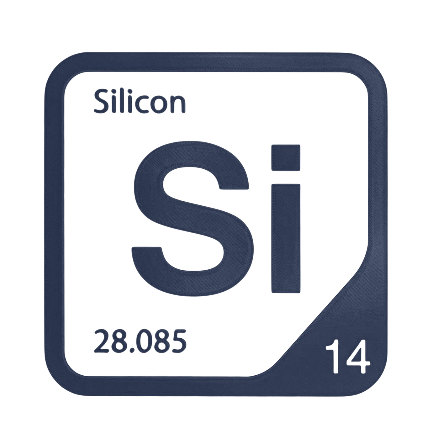 Silicon periodic table Elemental Tile in Navy Blue