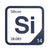 Silicon periodic table Elemental Tile in Navy Blue