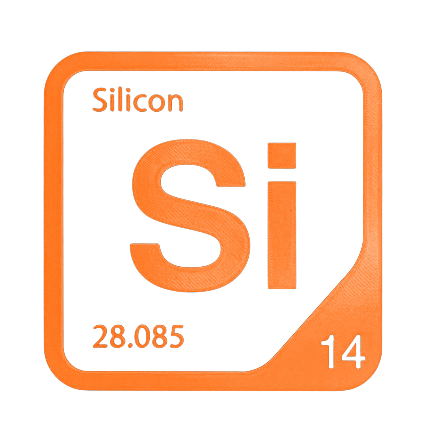 Silicon periodic table Elemental Tile in Orange