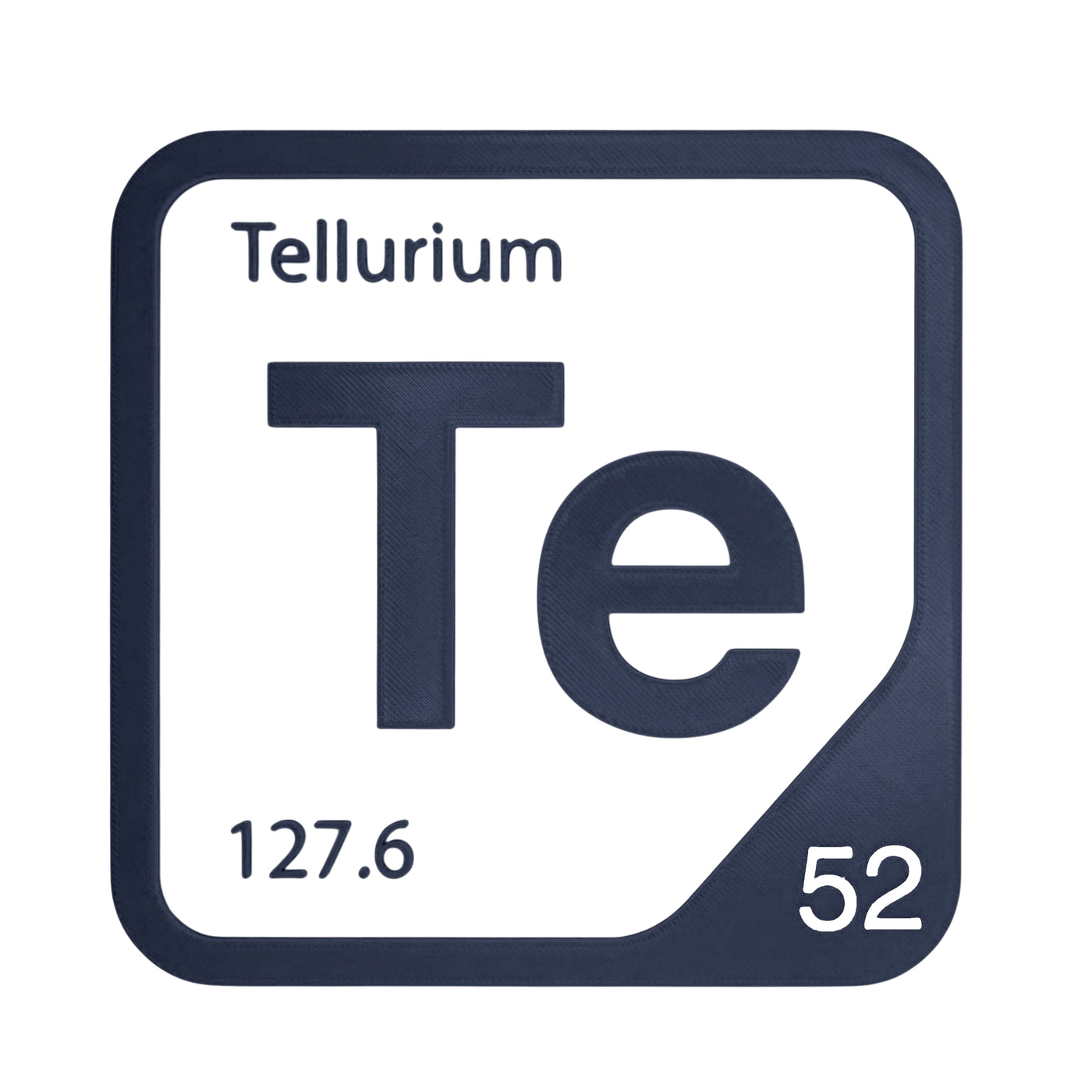 Tellurium periodic table Elemental Tile in Navy Blue