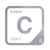 Carbon periodic table Elemental Tile in Gray
