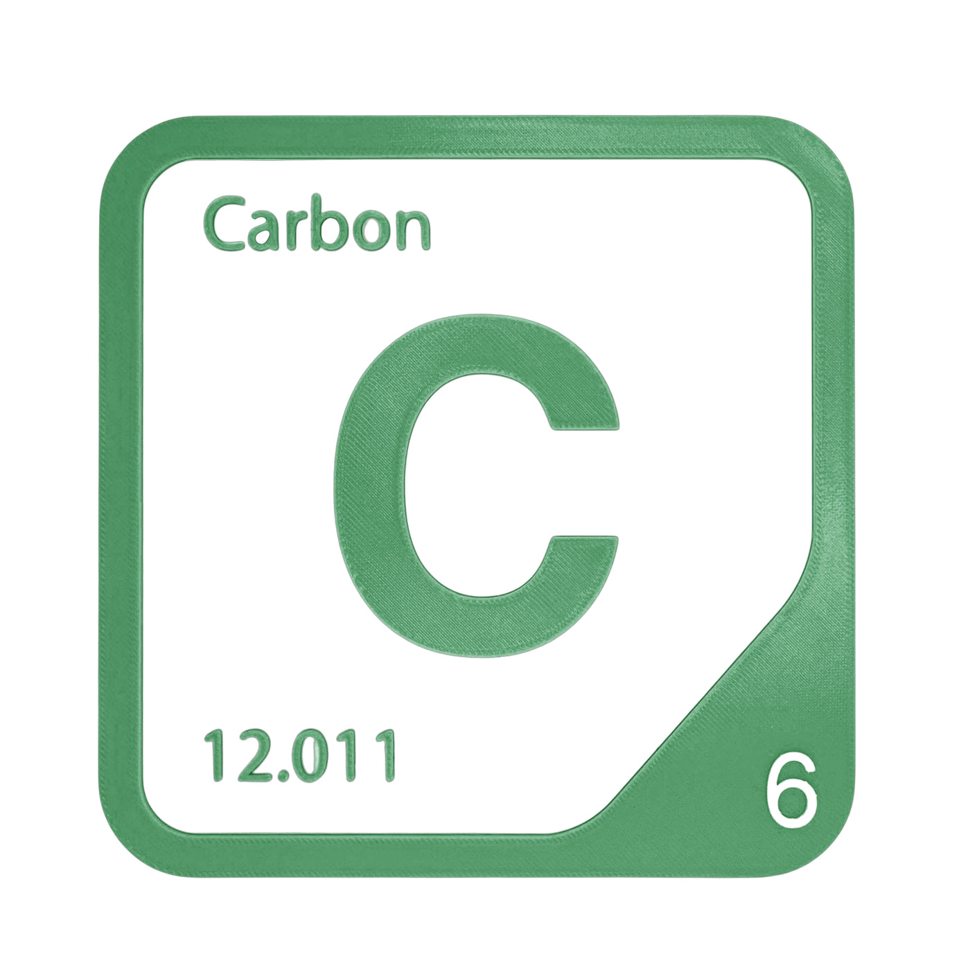 Carbon periodic table Elemental Tile in Green