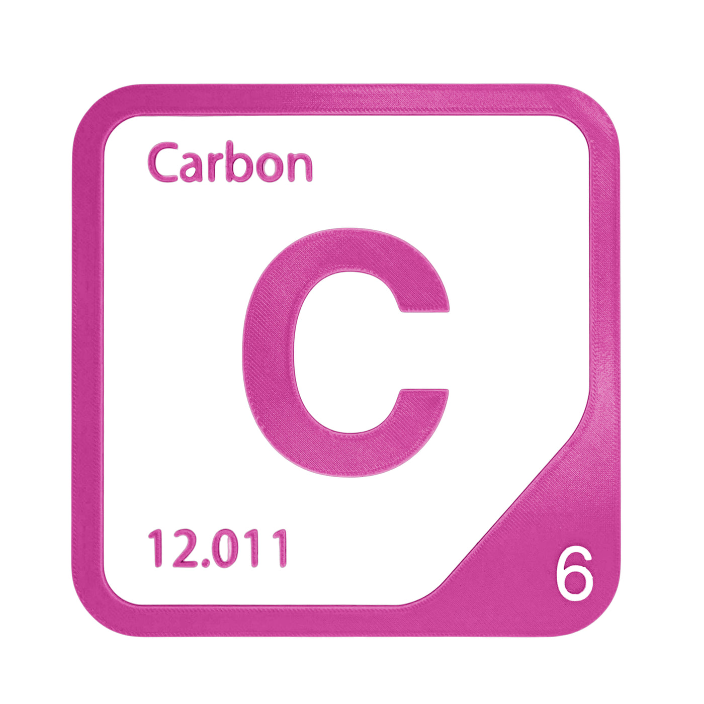 Carbon periodic table Elemental Tile in Magenta