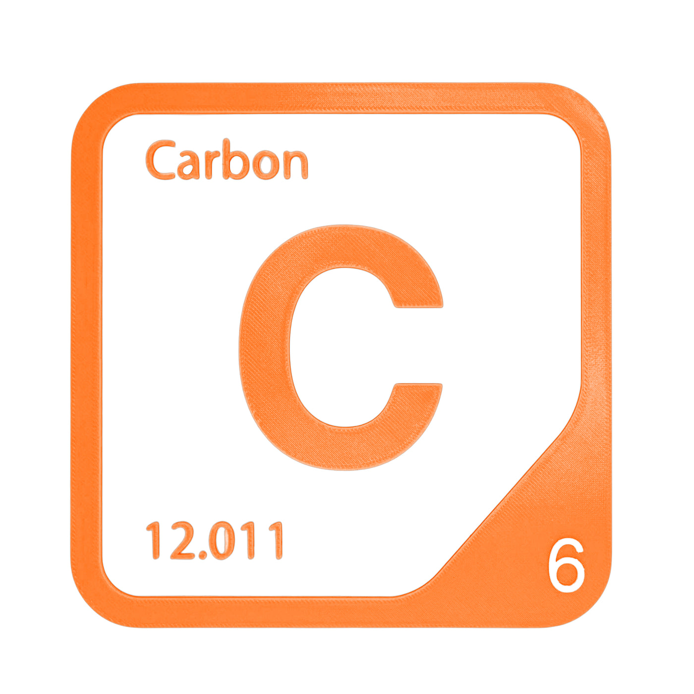 Carbon periodic table Elemental Tile in Orange