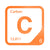 Carbon periodic table Elemental Tile in Orange