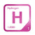 Hydrogen periodic table Elemental Tile in Magenta