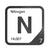 Nitrogen periodic table Elemental Tile in Black