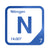 Nitrogen periodic table Elemental Tile in Blue