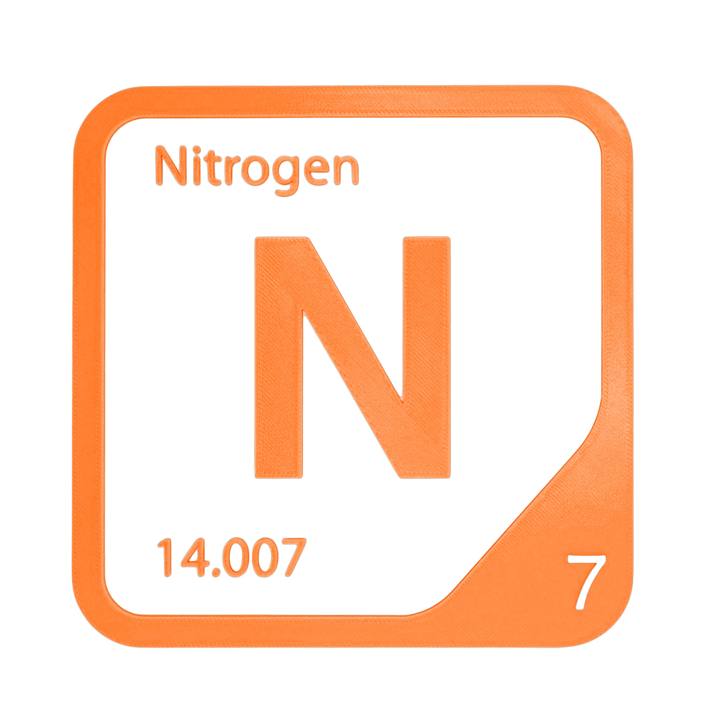 Nitrogen periodic table Elemental Tile in Orange