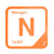 Nitrogen periodic table Elemental Tile in Orange