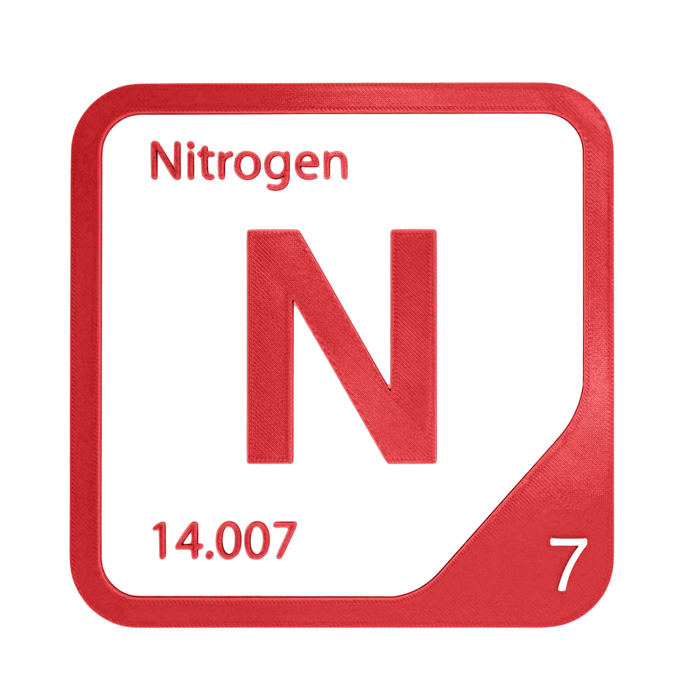 Nitrogen periodic table Elemental Tile in Red