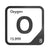 Oxygen periodic table Elemental Tile in Black