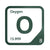 Oxygen periodic table Elemental Tile in Forest Green