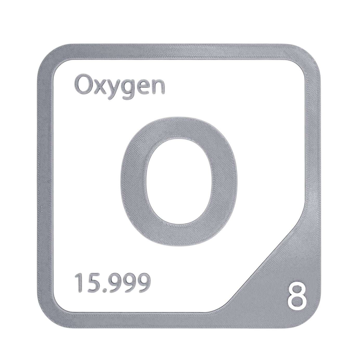 Oxygen periodic table Elemental Tile in Gray