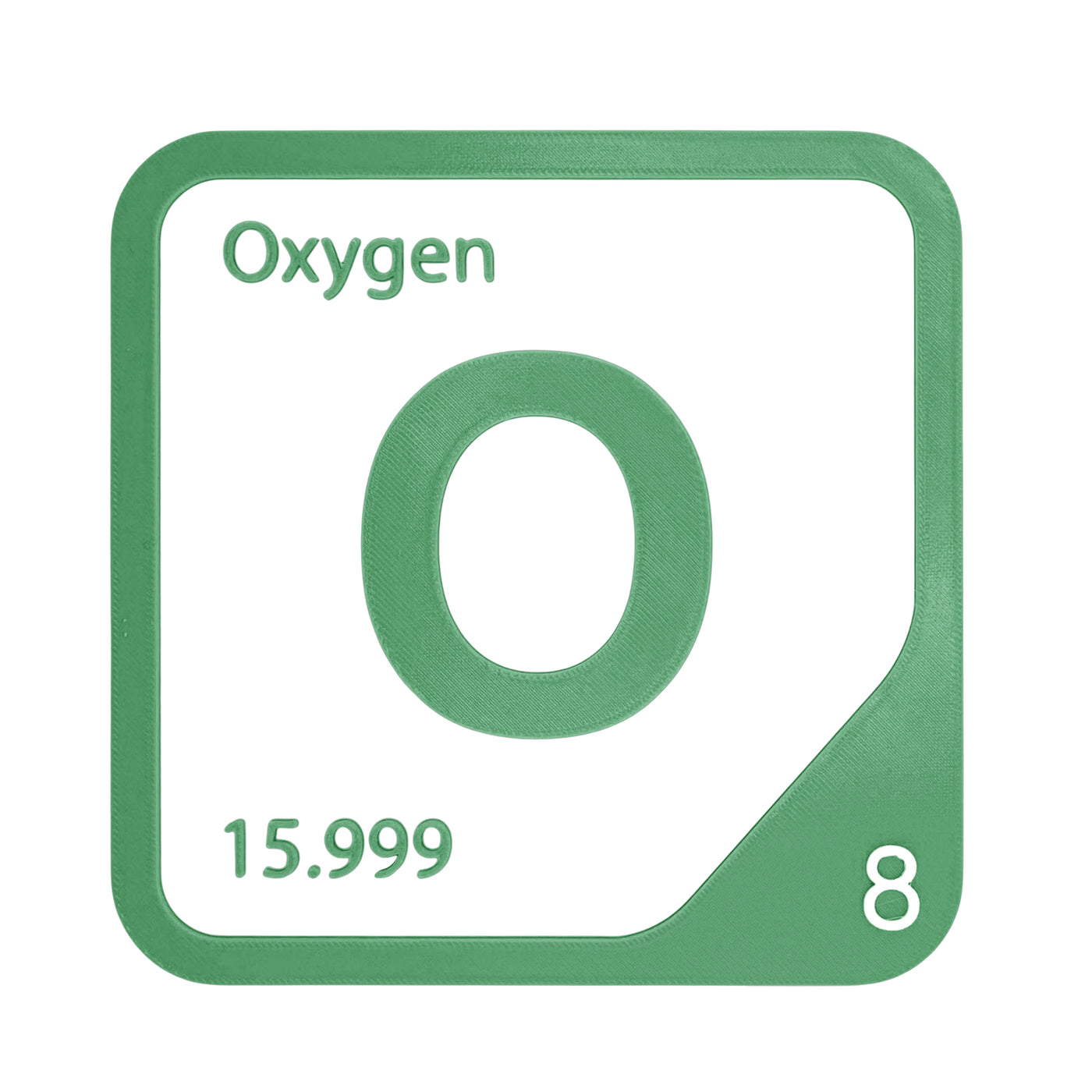 Oxygen periodic table Elemental Tile in Green