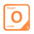 Oxygen periodic table Elemental Tile in Orange