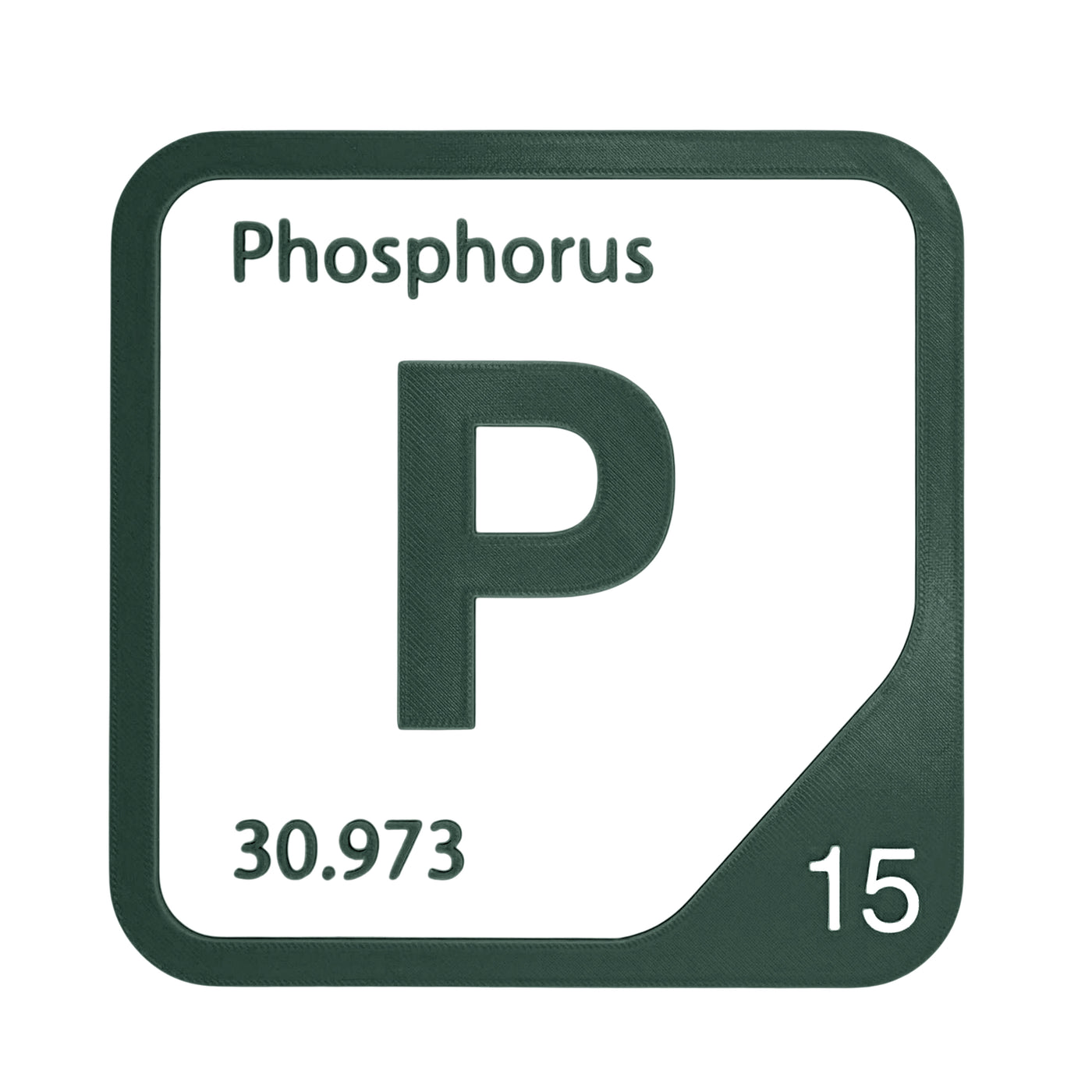 Phosphorus periodic table Elemental Tile in Forest Green
