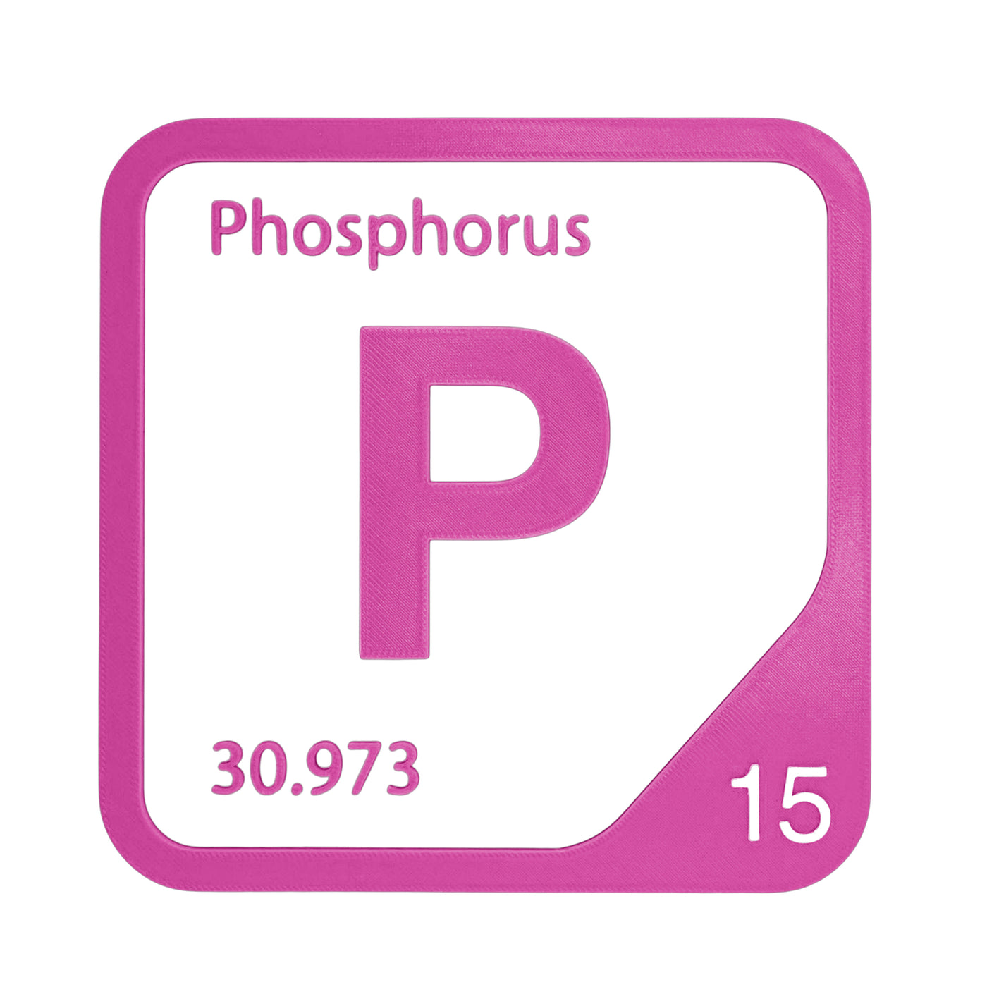 Phosphorus periodic table Elemental Tile in Magenta