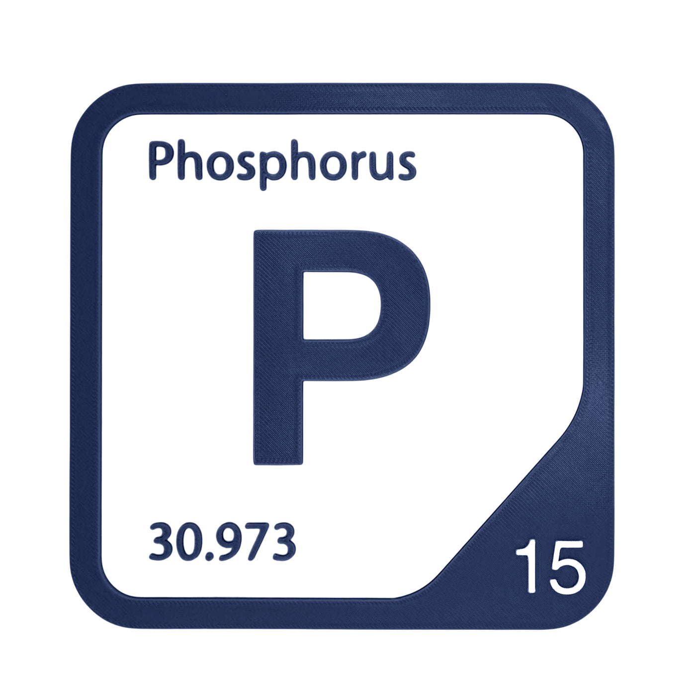 Phosphorus periodic table Elemental Tile in Navy Blue