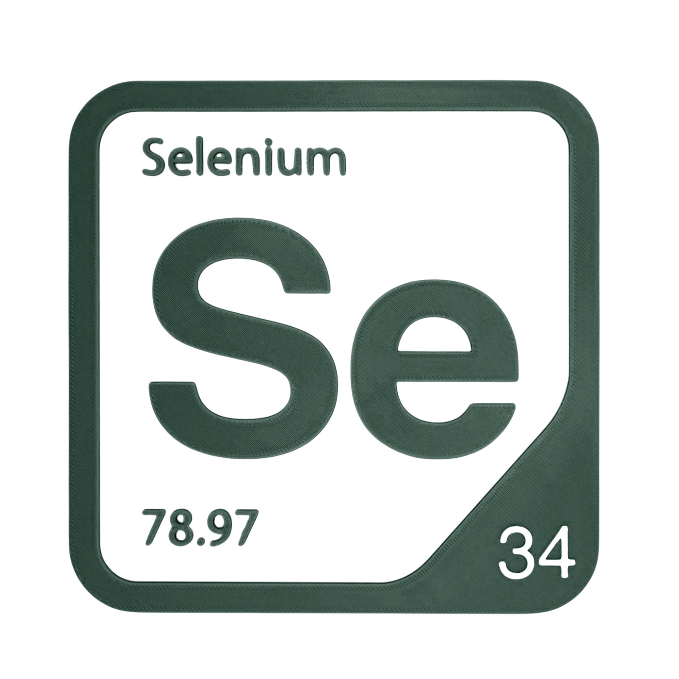 Selenium periodic table Elemental Tile in Forest Green