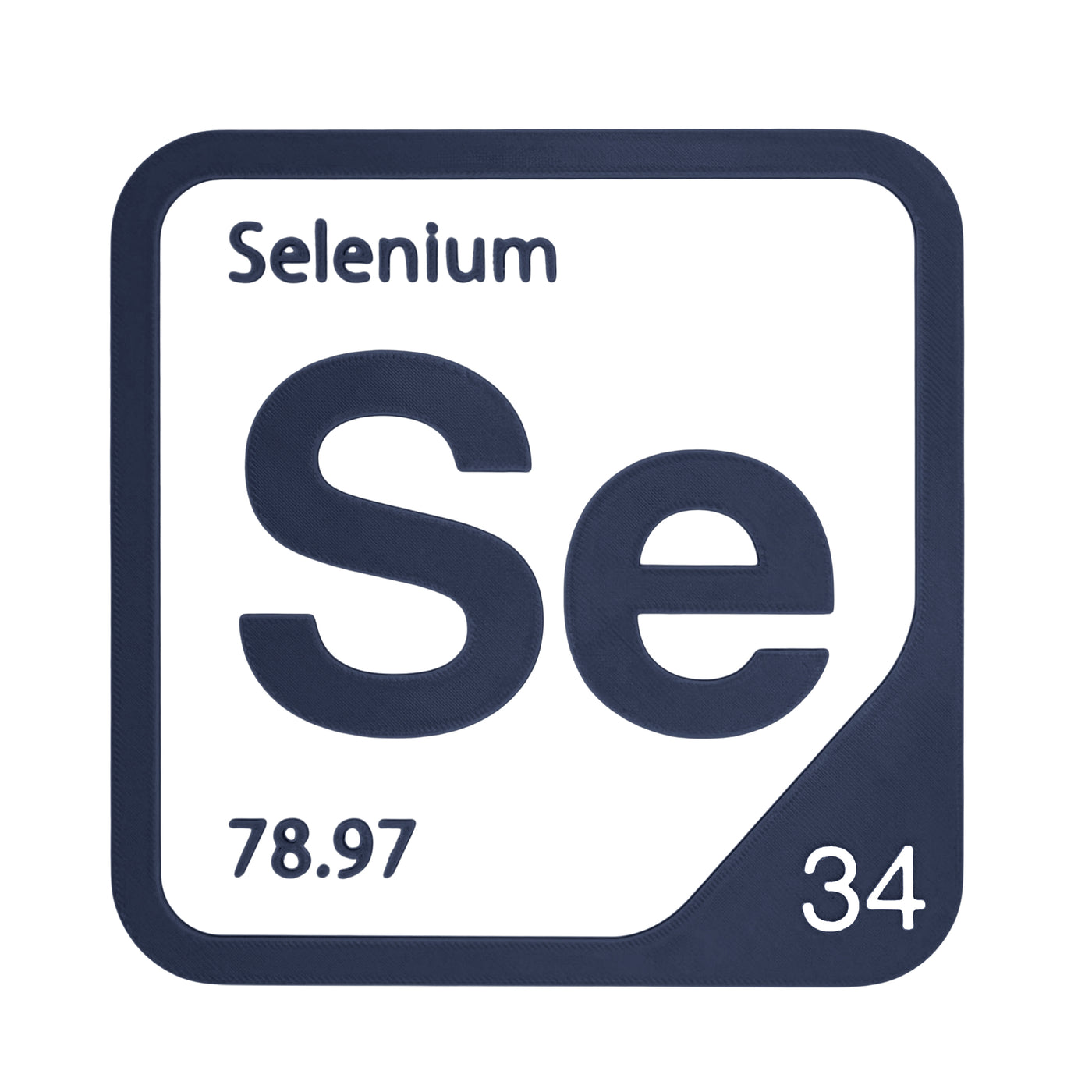 Selenium periodic table Elemental Tile in Navy Blue