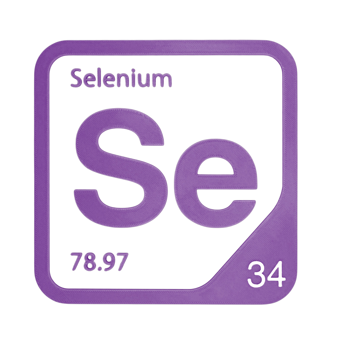Selenium periodic table Elemental Tile in Purple