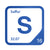 Sulfur periodic table Elemental Tile in Blue