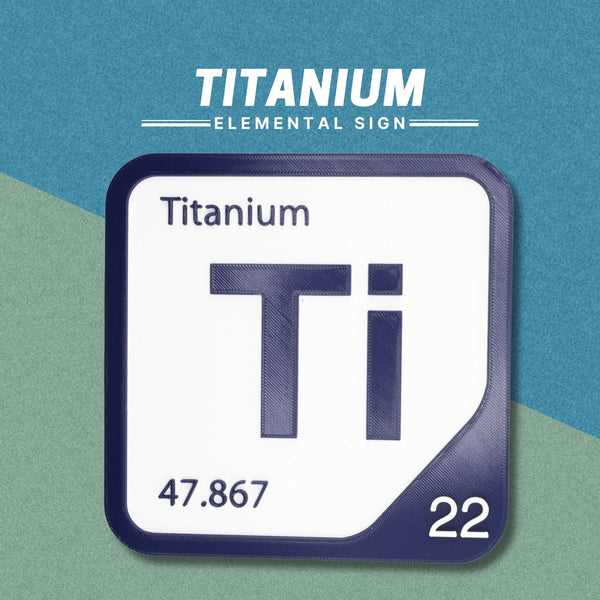 TITANIUM Periodic Table Tile – Educational Wall Art for Science Lovers, 5.6 x 5.6 Inches
