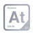 Astatine periodic table Elemental Tile in Gray
