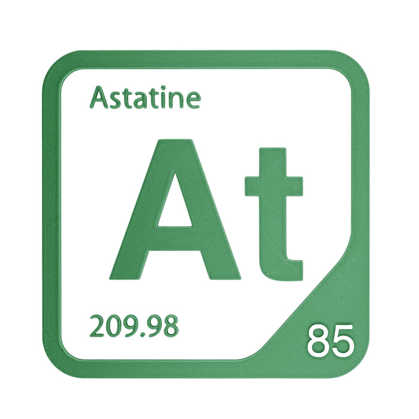 Astatine periodic table Elemental Tile in Green