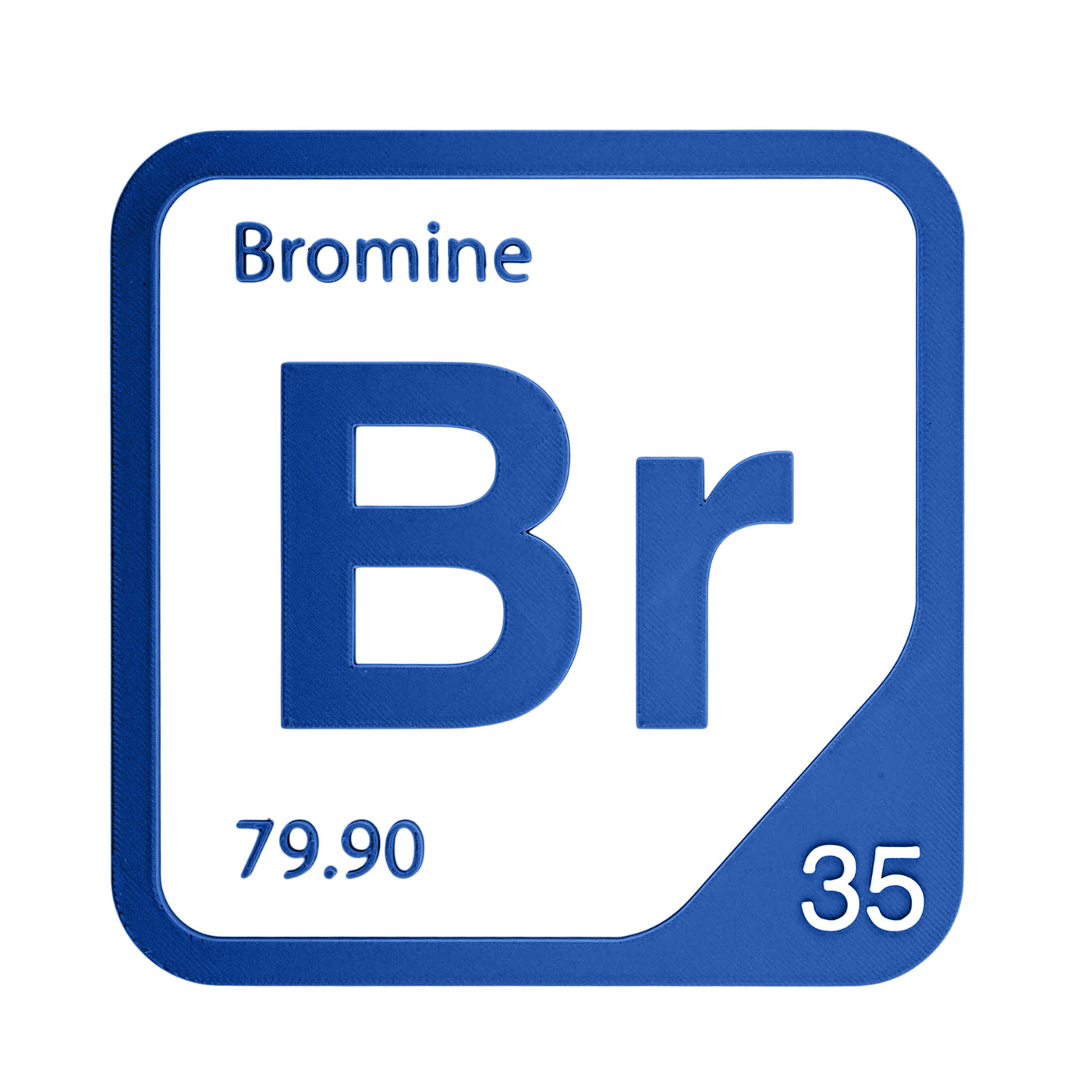 Bromine periodic table Elemental Tile in Blue
