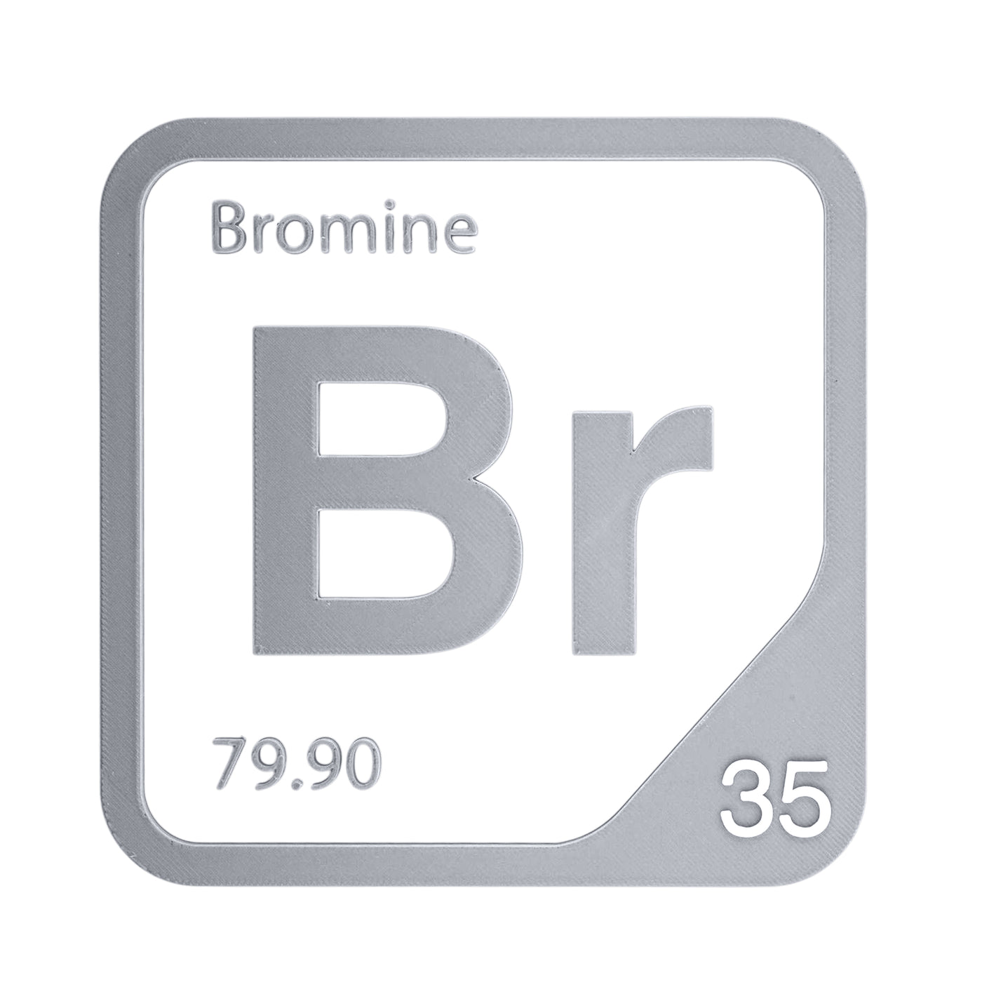 Bromine periodic table Elemental Tile in Gray