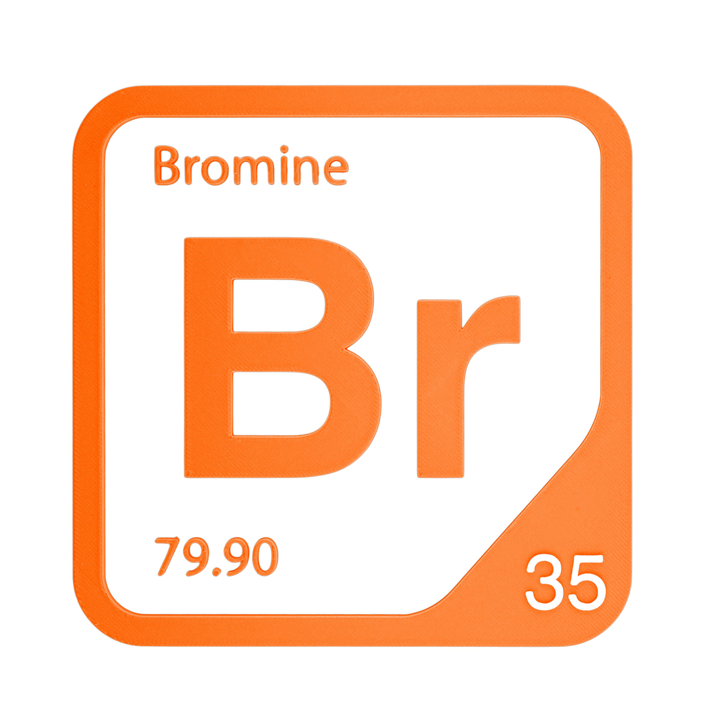 Bromine periodic table Elemental Tile in Orange