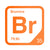 Bromine periodic table Elemental Tile in Orange