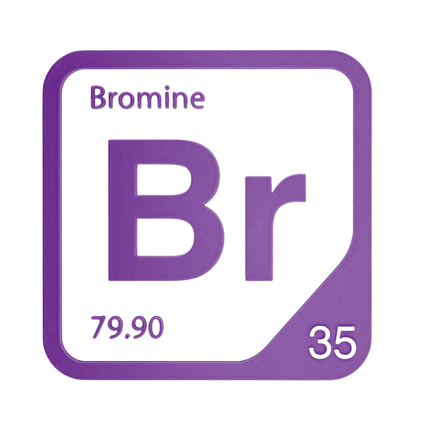 Bromine periodic table Elemental Tile in Purple